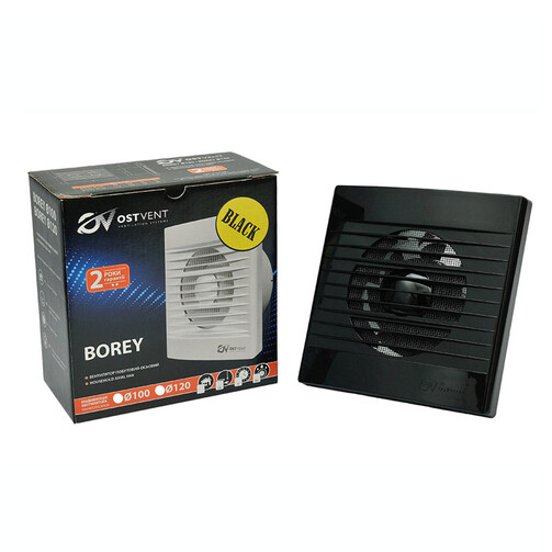 Вентилятор побутовий BOREY Black 100 HT з гідростатом і таймером 