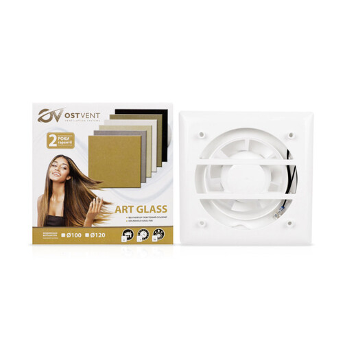 Вентилятор побутовий OSTVENT ART GLASS 100 S Gold  (арт. 008-0015)