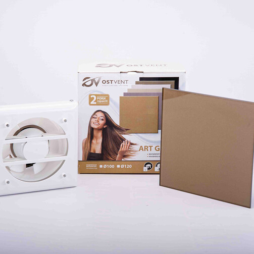 Вентилятор побутовий OSTVENT ART GLASS 100 S Biege  (арт. 008-0014)