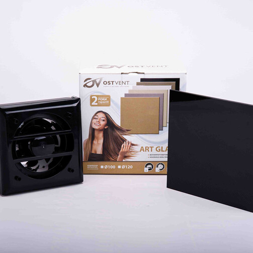 Вентилятор побутовий OSTVENT ART GLASS 100 S Black  (арт. 008-0011)