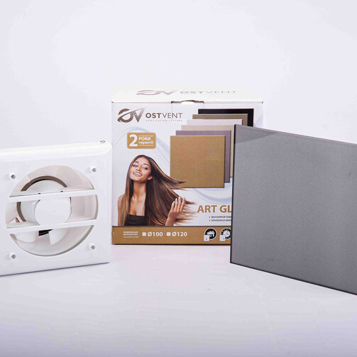 Вентилятор побутовий OSTVENT ART GLASS 120 S Grey  (арт. 012-0013)
