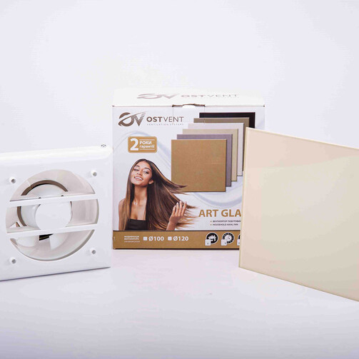 Вентилятор побутовий OSTVENT ART GLASS 120 S Ivory  (арт. 012-0012)