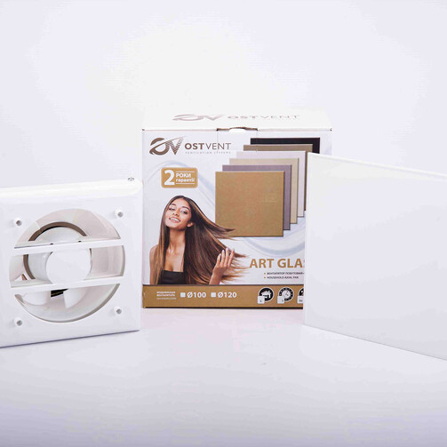 Вентилятор побутовий OSTVENT ART GLASS 120 S White  (арт. 012-0010)